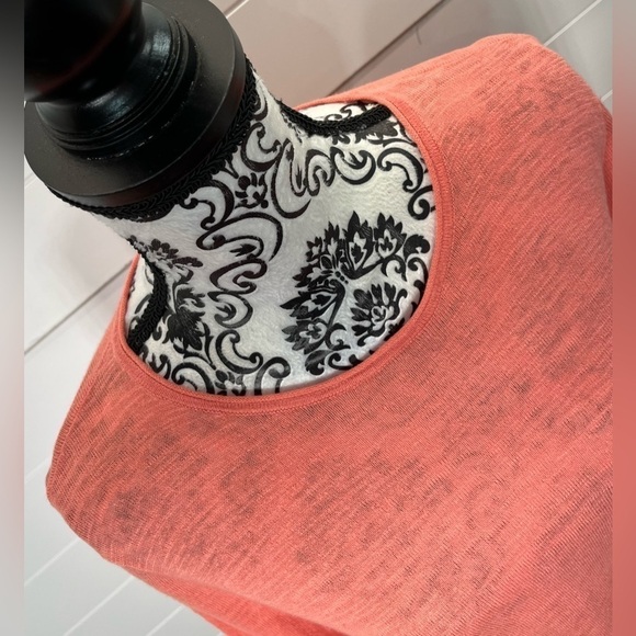 J.Jill Sweater Womens Small 3/4 Length Linen Cotton Peach Beachy Coastal Chic - Picture 5 of 10